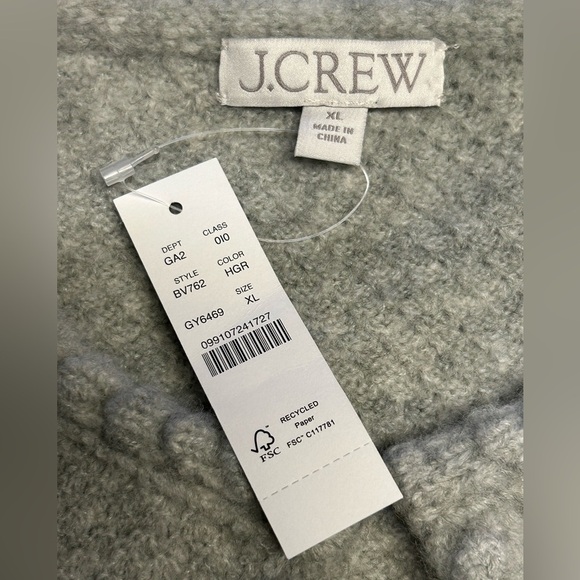 J.Crew Womens Size XL Sweater Preppy Stylish Gray Cardigan Wool Blend New - Picture 5 of 12